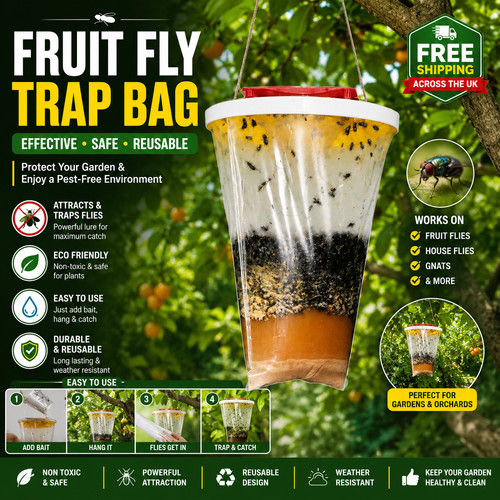 Red top fly trap bag - top,