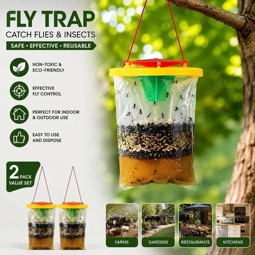 Red top fly trap - red,